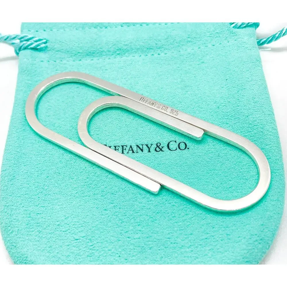 Tiffany & Co. Large Sterling Silver Paperclip Money Clip Holder 3.25